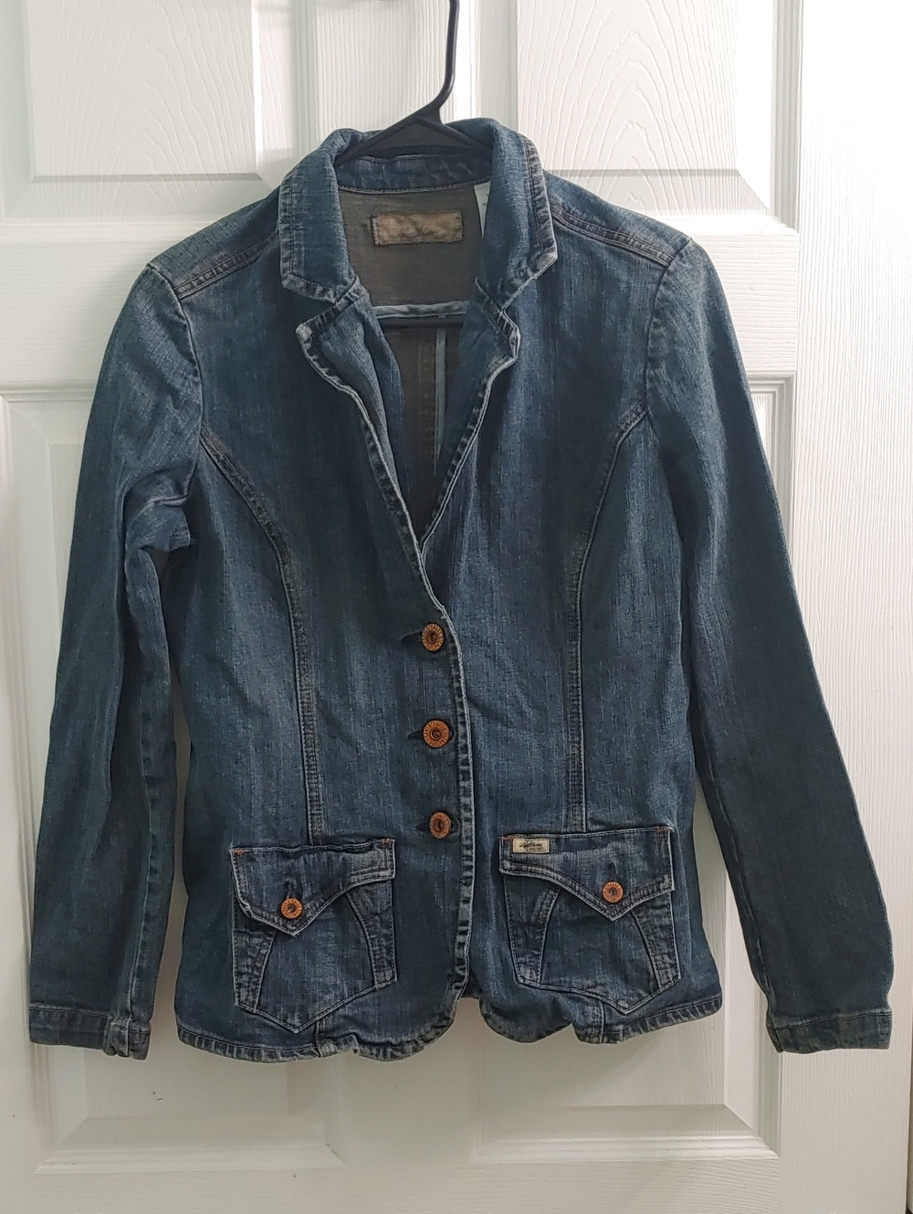 Vintage 90s Levi Denim Jacket Y2K Jean Blazer Coat Women's Size M